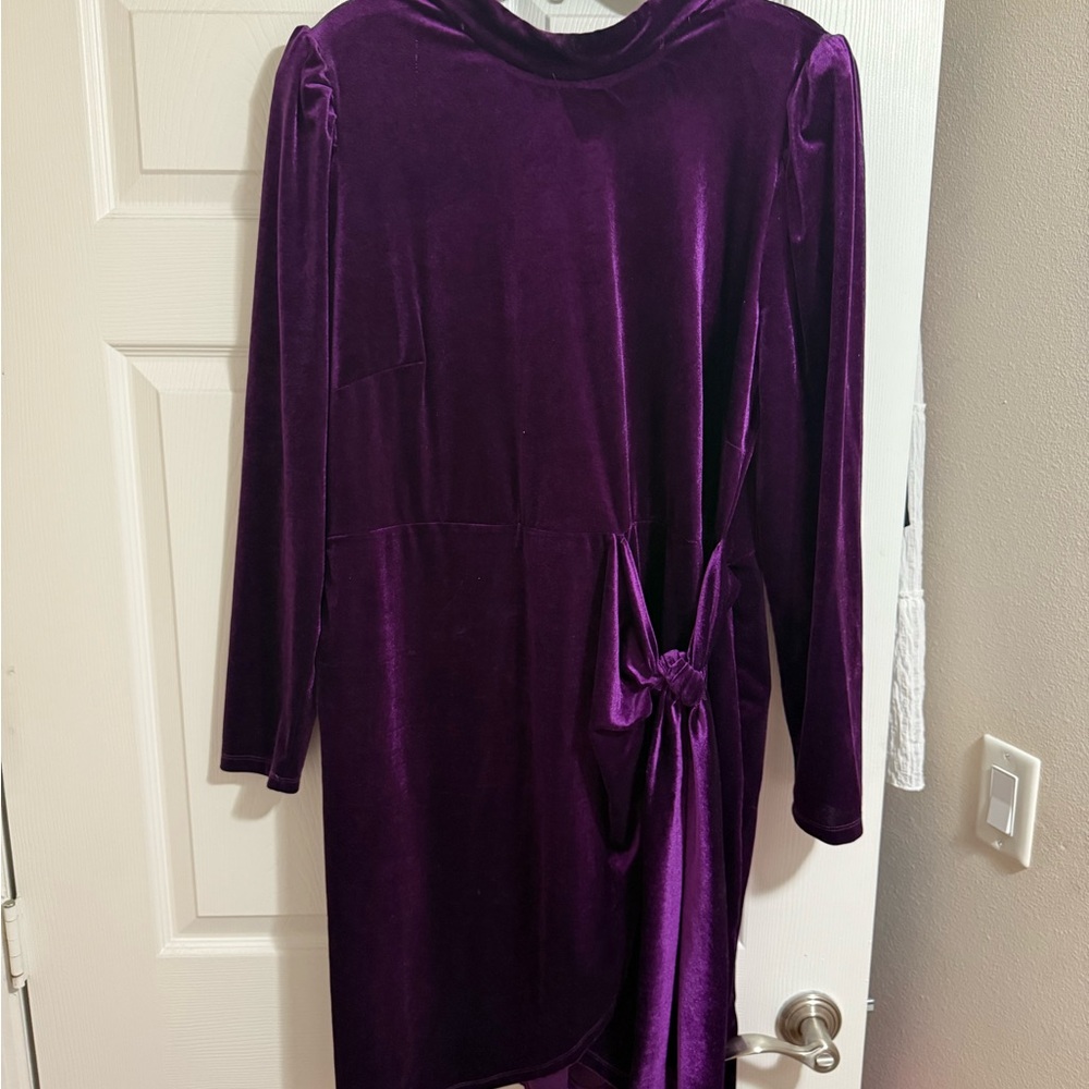 Eloquii Purple Velvet Dress